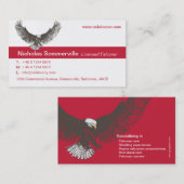 ワシの赤く及び白い鷹狩の個人事業カード 名刺 (正面/裏面)