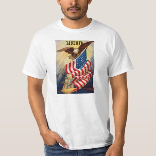 ワシの防御の自由のメンズTシャツ Tシャツ (正面)
