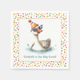 "ワシはバカなガチョウ" 1歳の誕生日パーティー スタンダードカクテルナプキン