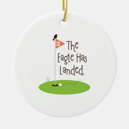 ワシは上陸しました セラミックオーナメント (正面)