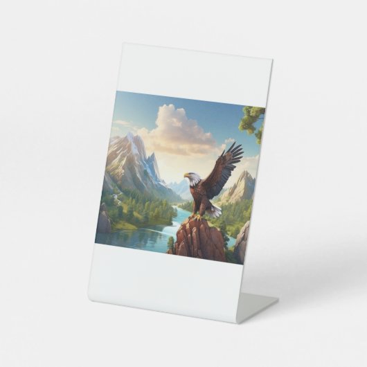 ワシは山の上に高く舞い上がり、シンボル 台座サイン (正面)