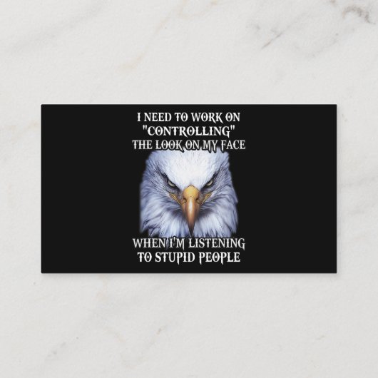 ワシは自分の表情をコントロールする必要がある 名刺 (裏面)