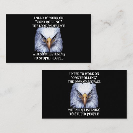 ワシは自分の表情をコントロールする必要がある 名刺 (正面/裏面)