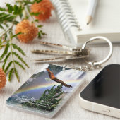 ワシは虹に飛びます- 2つはキーホルダー味方しました キーホルダー (正面右)