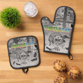 ワシッとワッシのアクションでタートレカットのミット 鍋つかみ&鍋敷きセット (トップダウン)