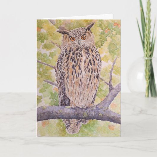 ワシミミズクのフラコ カード (正面)