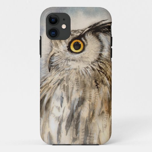 ワシミミズクの野生のリアルな肖像画 Case-Mate iPhoneケース (裏面)