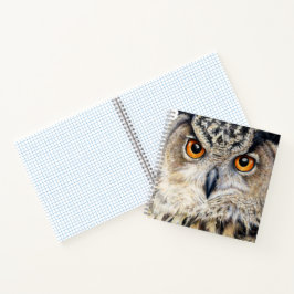 ワシミミズクの顔の美術肖像画 ノートブック