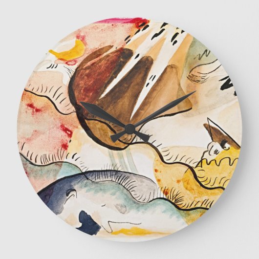 ワシリーカンディンスキーの雨の風景 ラージ壁時計 (正面)