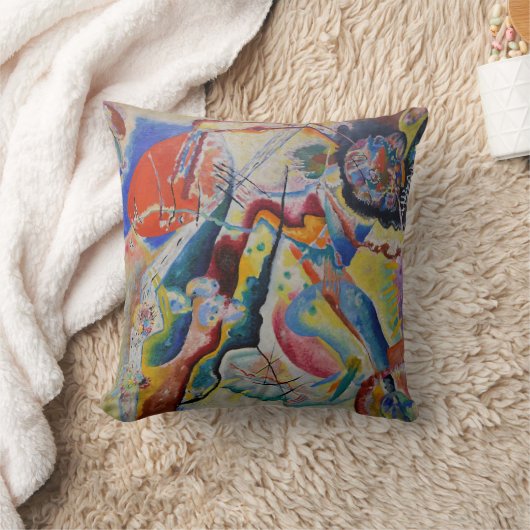 ワシリーカンディンスキー赤ステインクラシック抽象芸術アート クッション (ブランケット)