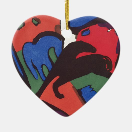 ワシリーカンディンスキーFranzマークブルーライダ絵画ーズ セラミックオーナメント (正面)