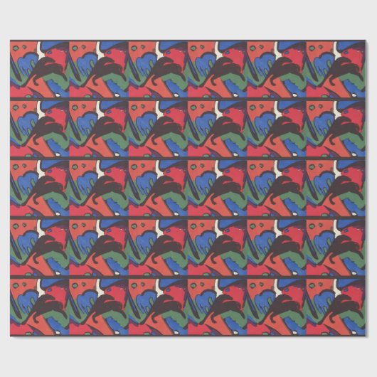 ワシリーカンディンスキーFranzマークブルーライダ絵画ーズ ラッピングペーパー (フラット)