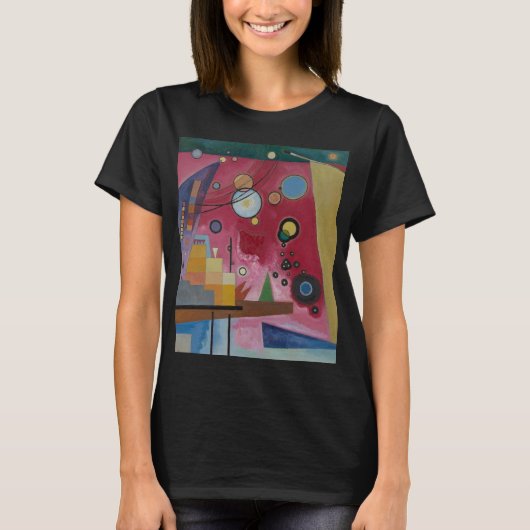 ワシリー・カンディンスキー作「Heavy Red」 Tシャツ (正面)