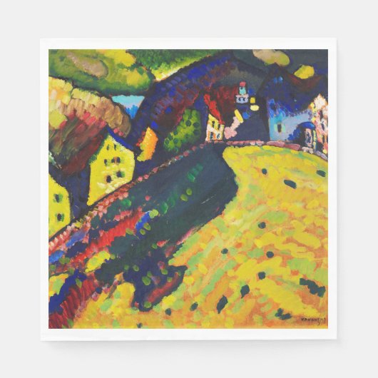 ワシリー・カンディンスキー。ムルナウの家表現主義 スタンダードランチョンナプキン (正面)