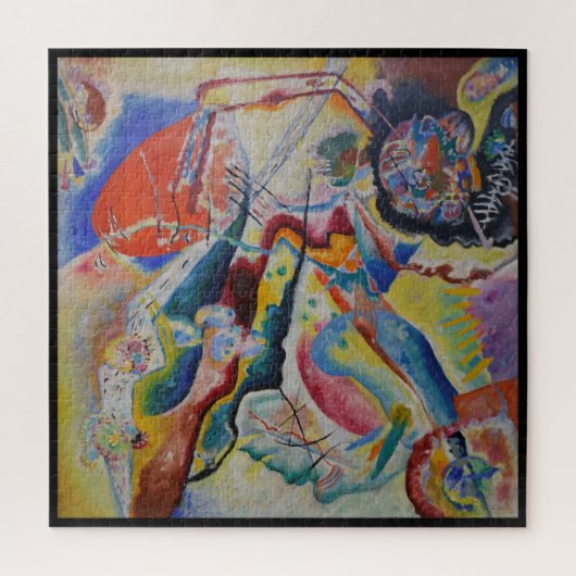 ワシリー・カンディンスキー「赤い染みのある絵画」 ジグソーパズル (縦)