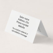 ワシンエステティシャン金ゴールドマルーンティール（緑がかった色） 名刺 (裏面)