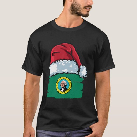 ワシントンおもしろい祝スクリスマスとクリスマスハ Tシャツ (正面)