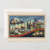 ワシントンからの挨拶州ヴィンテージ ポストカード (正面/裏面)