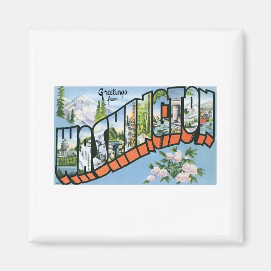 ワシントンからの挨拶州 マグネット (正面)