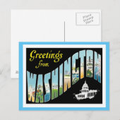 ワシントンからの挨拶D.C.ヴィンテージ ポストカード (正面/裏面)