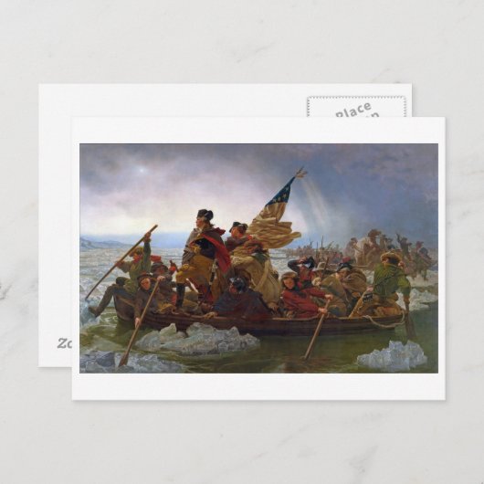 ワシントンがデラウェア川を渡る ポストカード (正面/裏面)