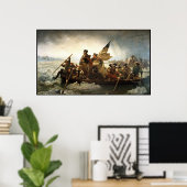 ワシントンがデラウェア州を横断縁ど- - ポスター (ホームオフィス)