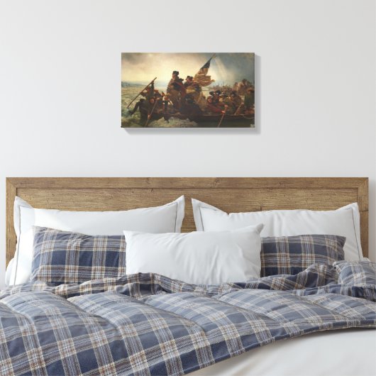 ワシントンがデラウェア州を絵画横断 キャンバスプリント (インサイチュ (寝室))