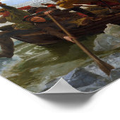 ワシントンがデラウェア州を絵画横断 ポスター (角)