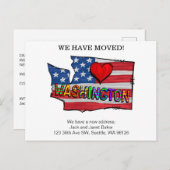 ワシントンでの引っ越し州の動き ポストカード (正面/裏面)