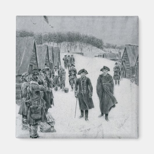 ワシントンとスティーブンアットバレーフォージ マグネット (正面)