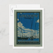 ワシントンのポスタ広告ー、ロングビュー ポストカード (正面/裏面)