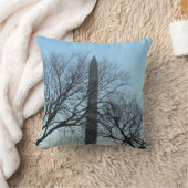 ワシントンのモニュメントin冬Iの風景 クッション (ブランケット)