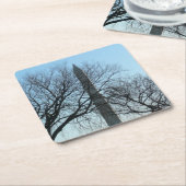 ワシントンのモニュメントin冬Iの風景 スクエアペーパーコースター (アングル)