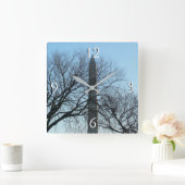 ワシントンのモニュメントin冬Iの風景 スクエア壁時計 (ホーム)