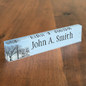 ワシントンのモニュメントin冬Iの風景 デスクネームプレート (側面)