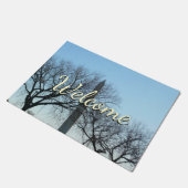 ワシントンのモニュメントin冬Iの風景 ドアマット (アングル)