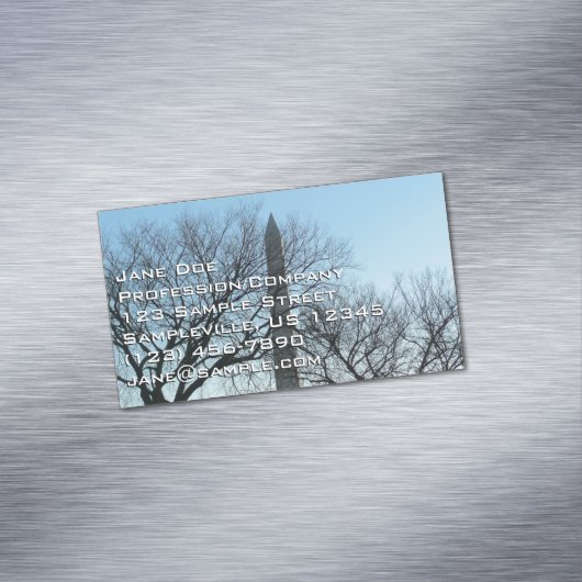 ワシントンのモニュメントin冬Iの風景 マグネット名刺 (インサイチュ)