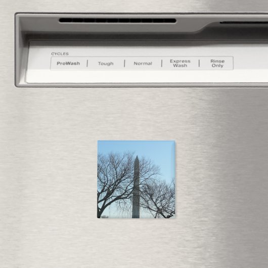 ワシントンのモニュメントin冬Iの風景 マグネット (インサイチュ (食洗機))