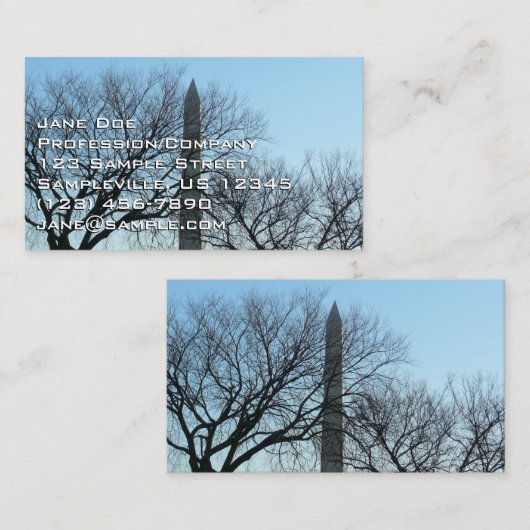 ワシントンのモニュメントin冬Iの風景 名刺 (正面/裏面)