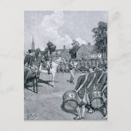 ワシントンの前に宣言文を読む ポストカード (正面)