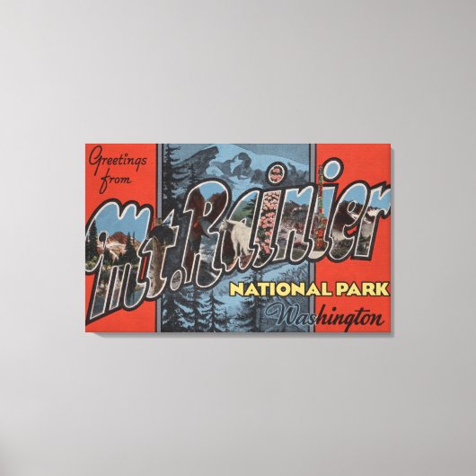 ワシントンのMt.Rainier州パーク キャンバスプリント (正面)