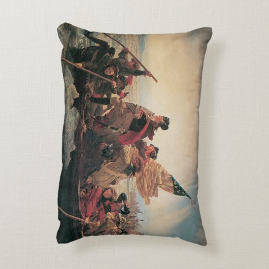 ワシントンはデラウェアを横切るエマニュエル・ロイツェ アクセントクッション (裏面(縦))