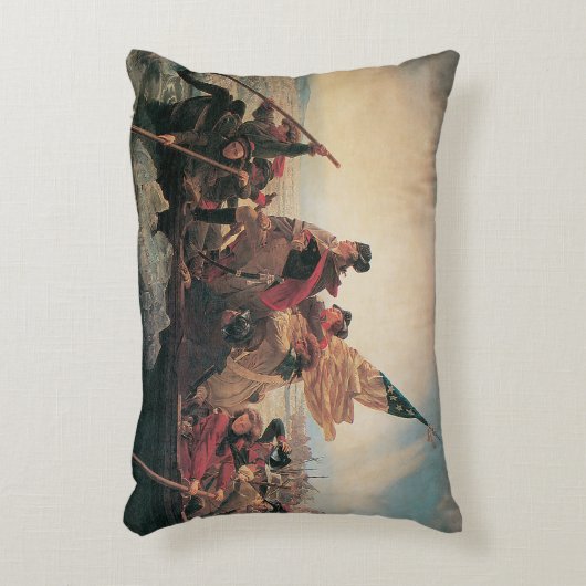 ワシントンはデラウェアを横切るエマニュエル・ロイツェ アクセントクッション (正面(垂直))