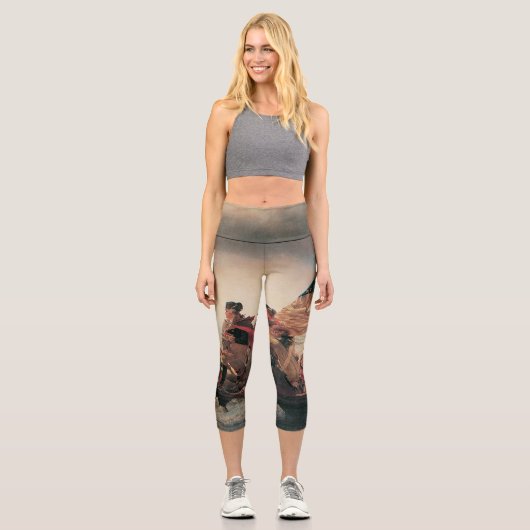 ワシントンはデラウェアを横切るエマニュエル・ロイツェ カプリレギンス (正面)