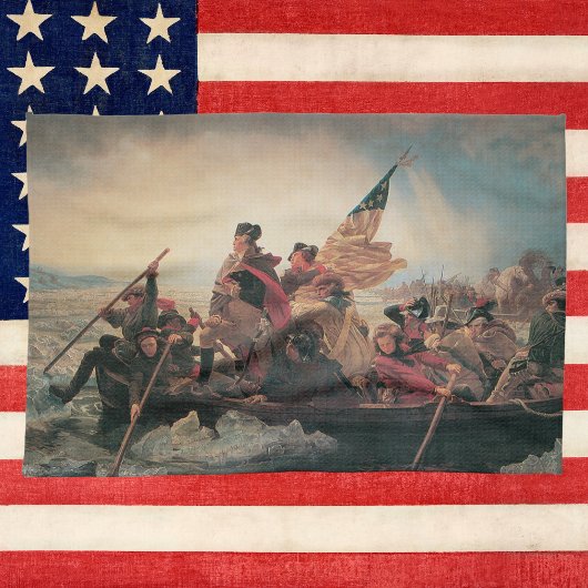 ワシントンはデラウェアを横切るエマニュエル・ロイツェ キッチンタオル