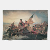 ワシントンはデラウェアを横切るエマニュエル・ロイツェ キッチンタオル (横)