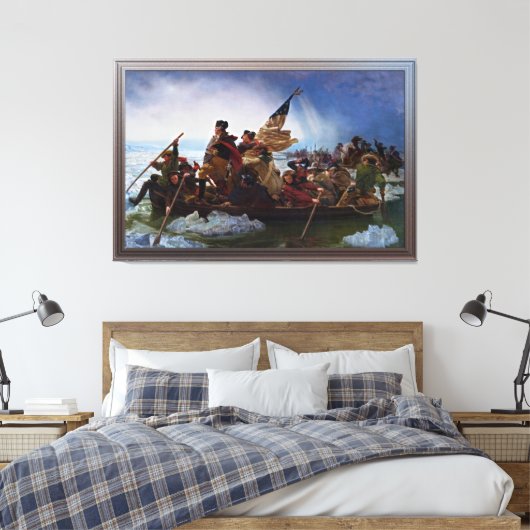 ワシントンはデラウェアを横切るエマニュエル・ロイツェ キャンバスプリント (インサイチュ (寝室))