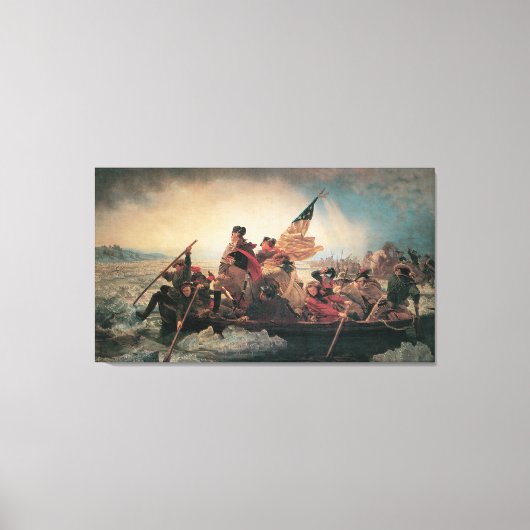 ワシントンはデラウェアを横切るエマニュエル・ロイツェ キャンバスプリント (正面)