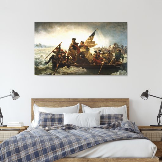 ワシントンはデラウェアを横切るエマニュエル・ロイツェ キャンバスプリント (インサイチュ (寝室))