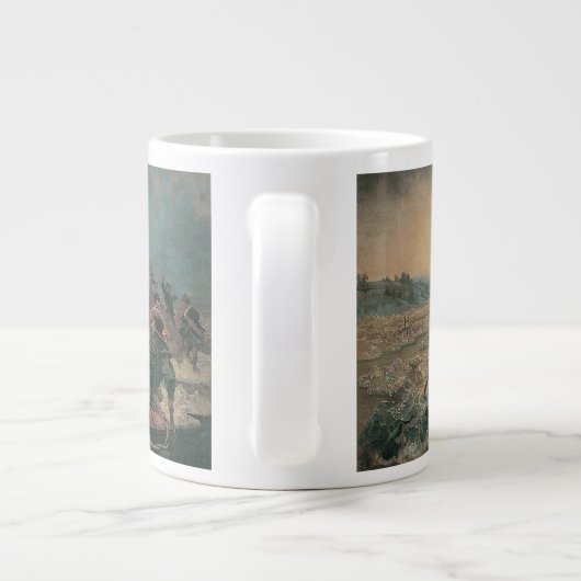 ワシントンはデラウェアを横切るエマニュエル・ロイツェ ジャンボコーヒーマグカップ (裏面)